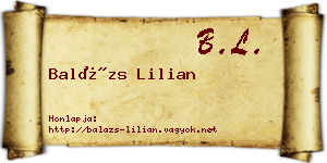 Balázs Lilian névjegykártya