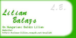 lilian balazs business card